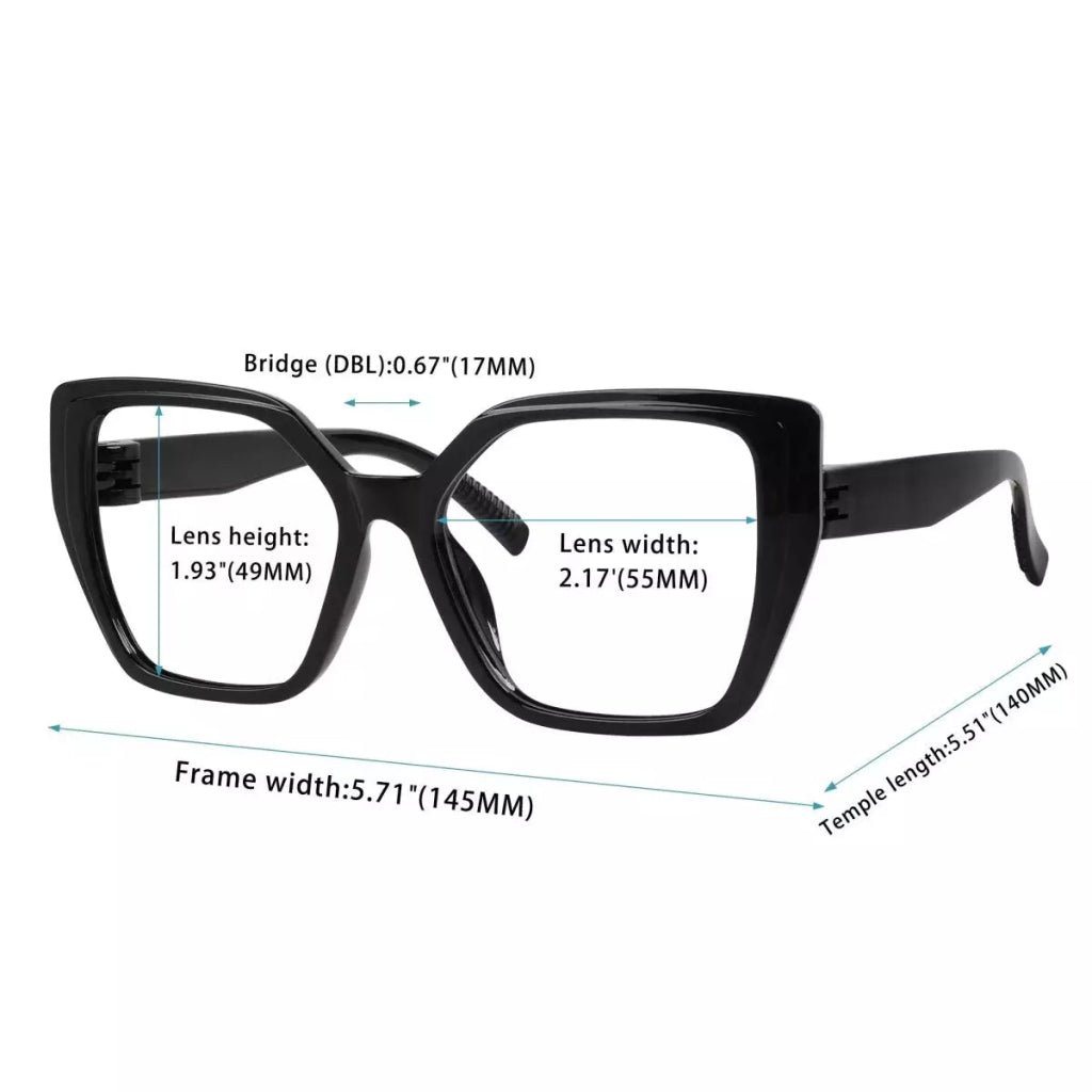 30% Blue Light Blocking Reading Glasses Oversized Screwless R2314 - B15eyekeeper.com