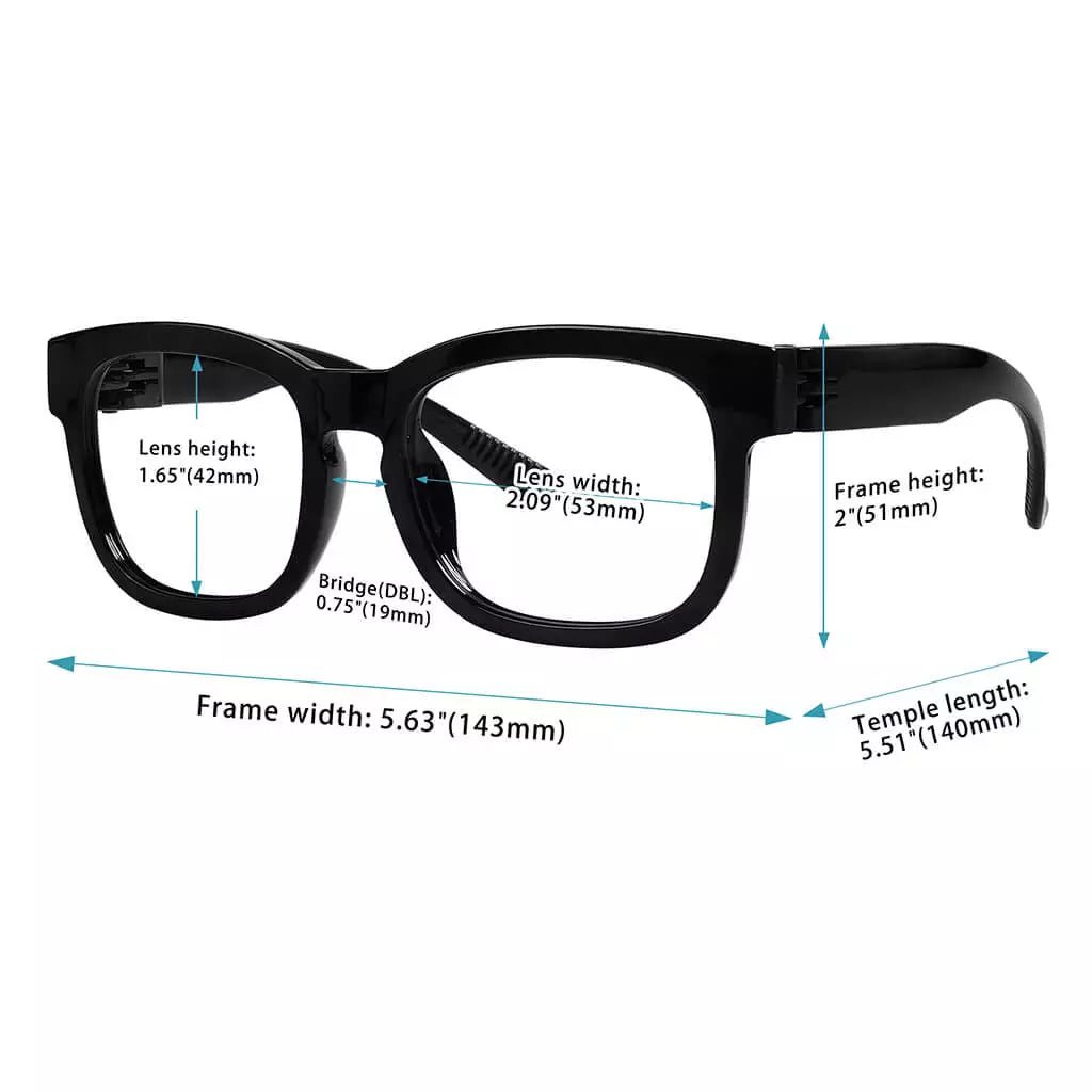 30% Blue Light Blocking Square Metalless Screwless Eyeglasses R033 - B15eyekeeper.com