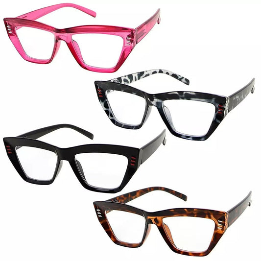 4 Pack Cat - eye Reading Glasses Thicker Frame Readers R2017eyekeeper.com