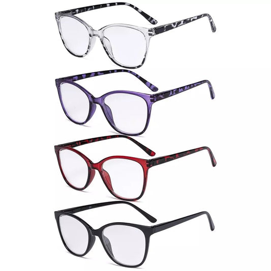 4 Pack Cat - eye Tortoise Reading Glasses FH1570eyekeeper.com
