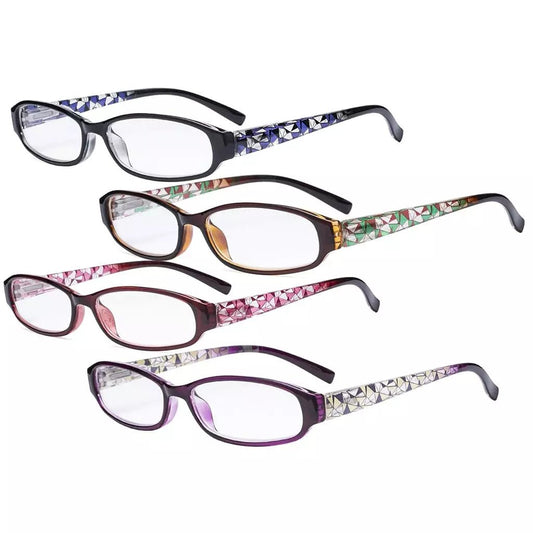 4 Pack Fashion Print Pattern Reading Glasses Small Readers R9104Teyekeeper.com