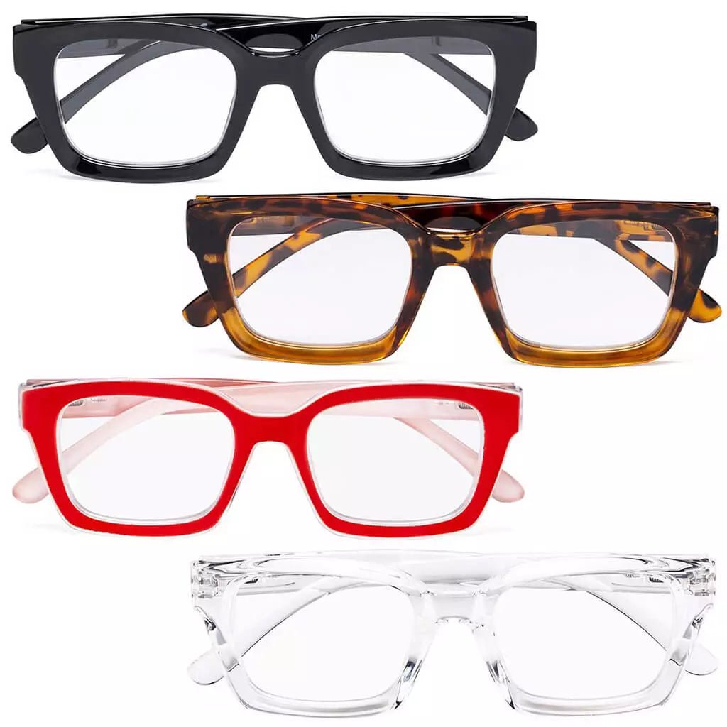 4 Pack Fashionable Reading Glasses Thicker Frame Readers R9106eyekeeper.com