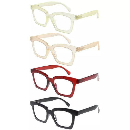 4 Pack Funky Unique Reading Glasses Chic Frosted Readers R2019eyekeeper.com