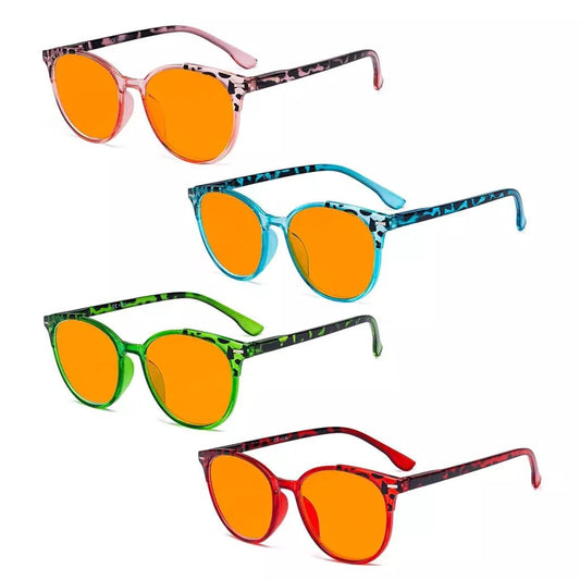 4 Pack Modern Round Blue Light Blocking Readers DS9002Deyekeeper.com