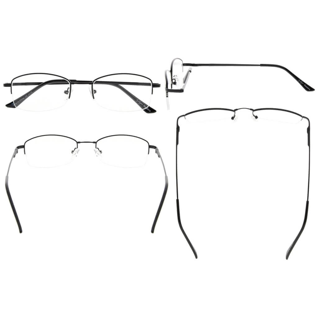 4 Pack Rectangle Half Rim Reading Glasses Chic Readers R1711eyekeeper.com