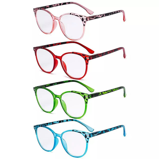 4 Pack Round Fashionable Reading Glasses R9002Deyekeeper.com