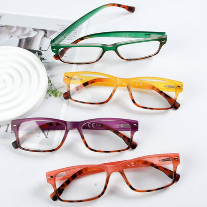 4 Pack Small Rectangle Reading Glasses Stylish Readers R108Deyekeeper.com