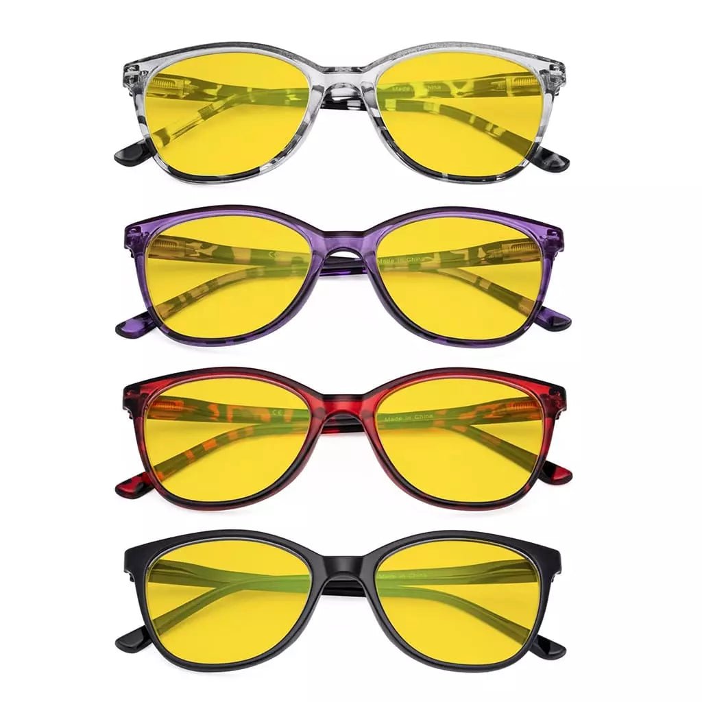 4 Pack Stylish Blue Light Blocking Reading Glasses HPFH1570eyekeeper.com