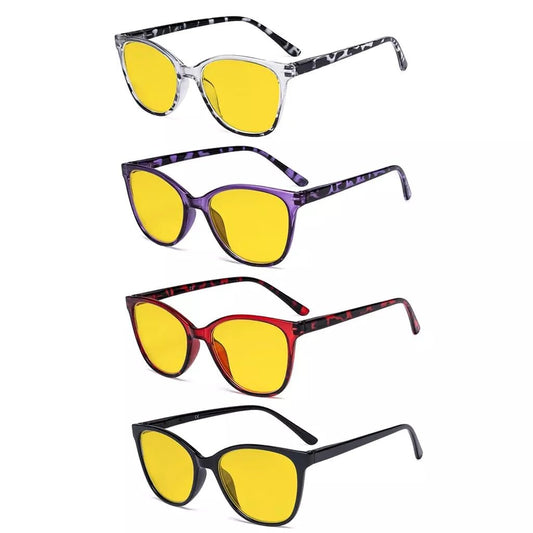 4 Pack Stylish Blue Light Blocking Reading Glasses HPFH1570eyekeeper.com