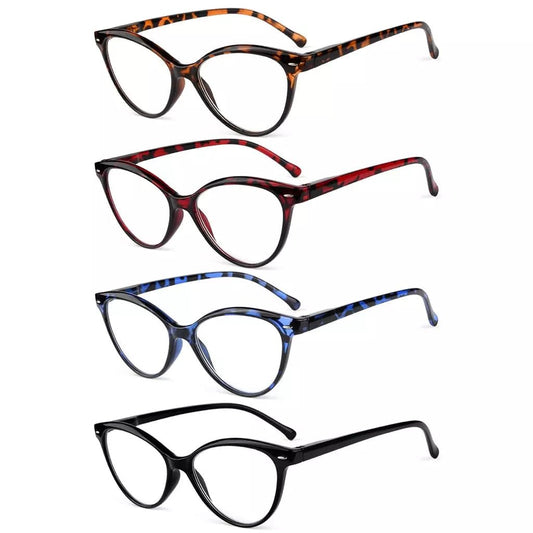 4 Pack Stylish Reading Glasses Cat - eye Readers R9112eyekeeper.com