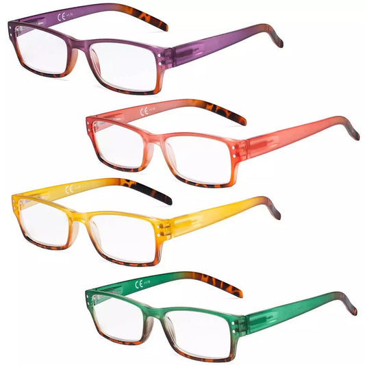 4 Pack Stylish Reading Glasses R012D - Aeyekeeper.com