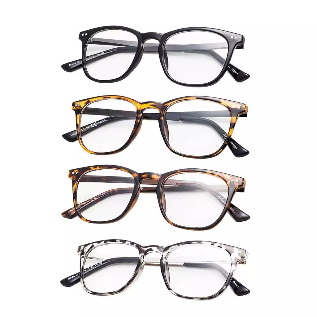4 Pack Stylish Square Reading Glasses Animal Print Readers RJ003eyekeeper.com