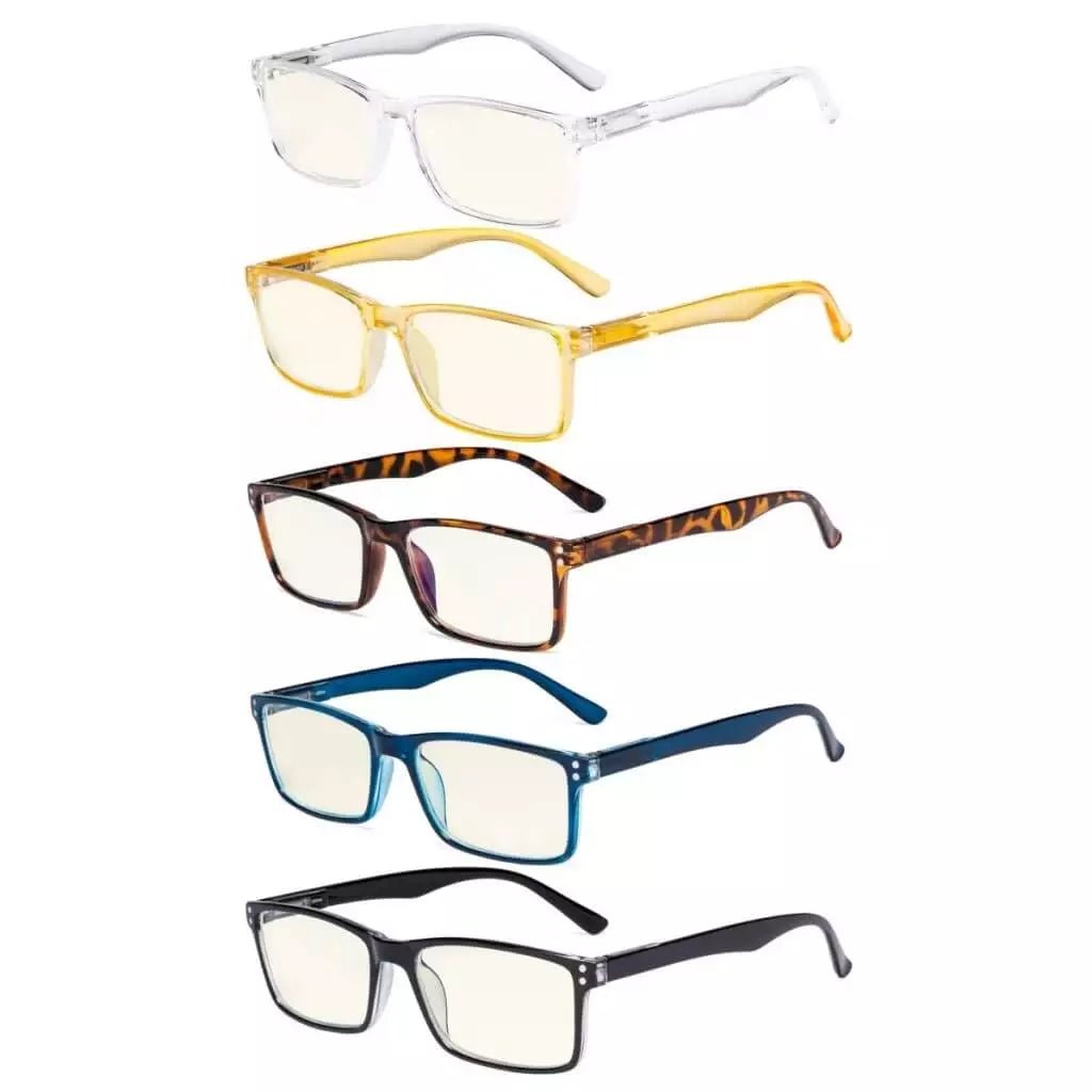 5 Pack Blue Light Filter Reading Glasses UVR802eyekeeper.com