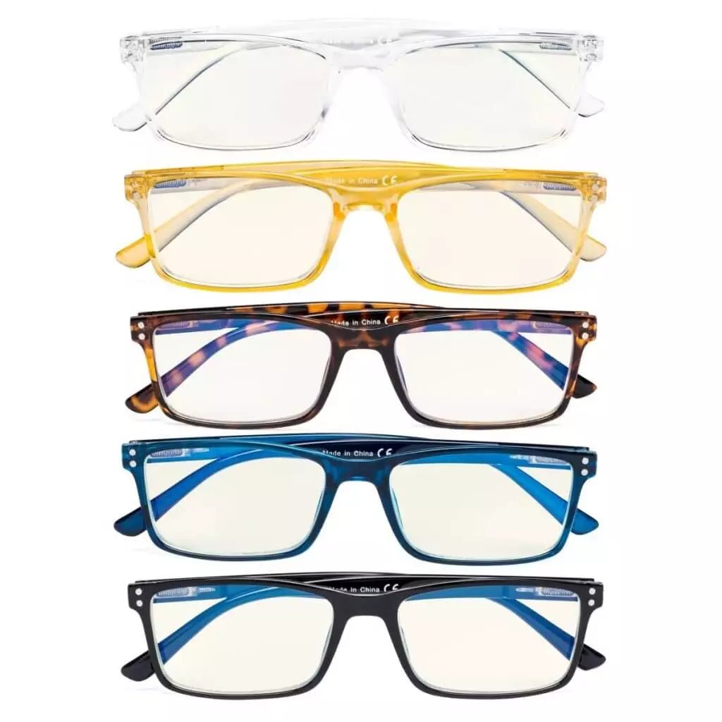 5 Pack Blue Light Filter Reading Glasses UVR802eyekeeper.com