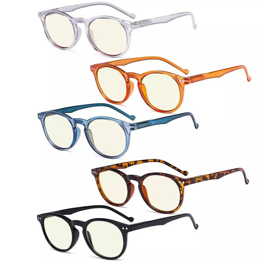 5 Pack Chic Oval Style Blue Light Filter Reading Glasses UVR071eyekeeper.com