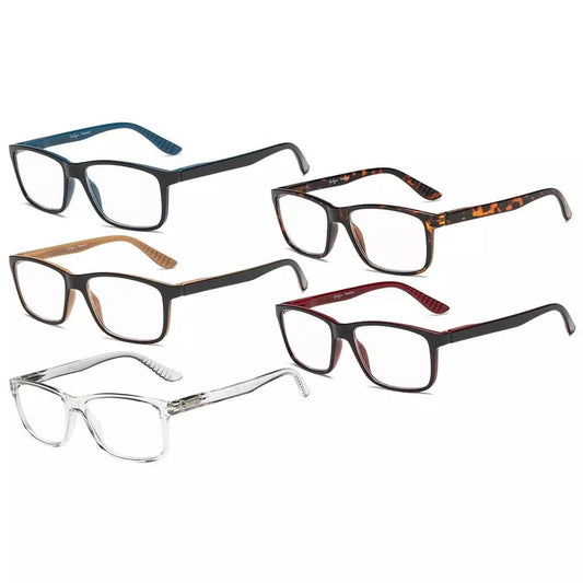 5 Pack Classic Rectangular Reading Glasses R163eyekeeper.com
