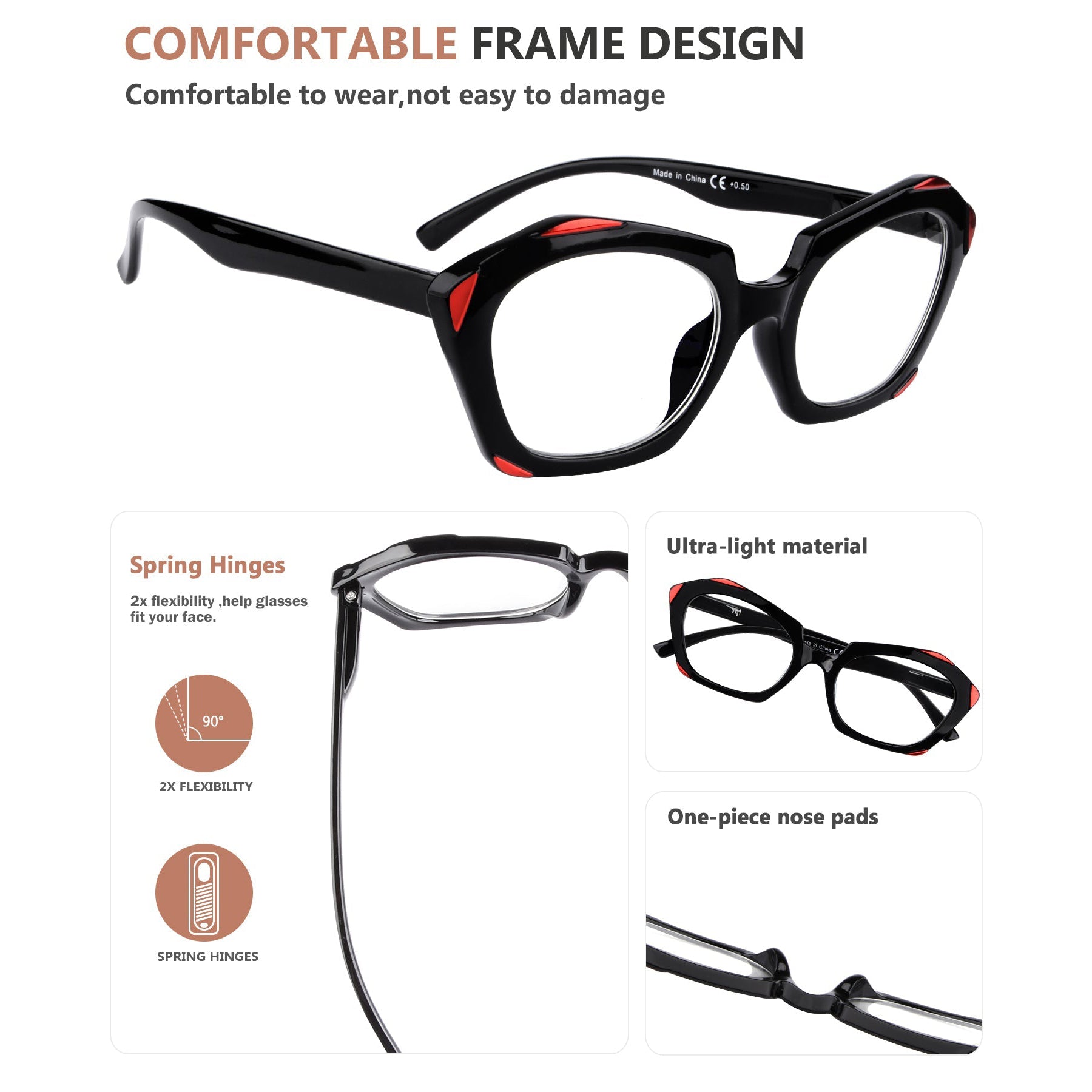 Distinctive Polygon Reading Glasses for Women R2129