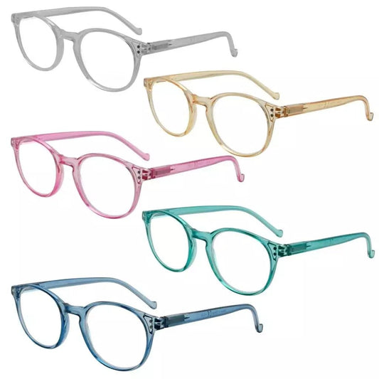 5 Pack Elegant Reading Glasses Round Readers R9115Ceyekeeper.com