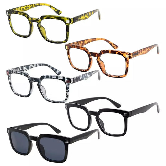 5 Pack Modern Readers Square Reading Glasses R2104eyekeeper.com