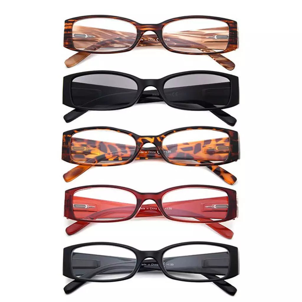 5 Pack Reading Glasses with Different Pattern Arm R040eyekeeper.com
