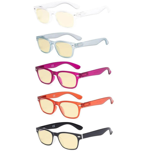 5 Pack Retro Blue Light Blocking Reading Glasses TMFH4eyekeeper.com