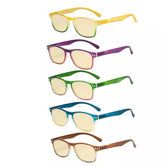 5 Pack Stylish Blue Light Blocking Reading Glasses TM046eyekeeper.com