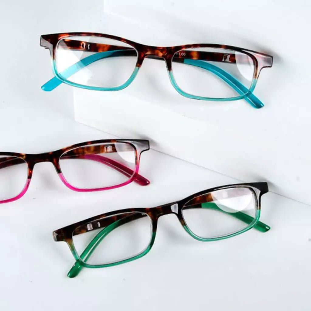 5 Pack Stylish Look Reading Glasses Rectangle Readers R111Deyekeeper.com