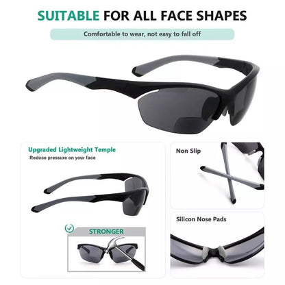 5 Pack TR90 Half Rim Sports Bifocal Sunglasses Sunshine Readers SG902eyekeeper.com