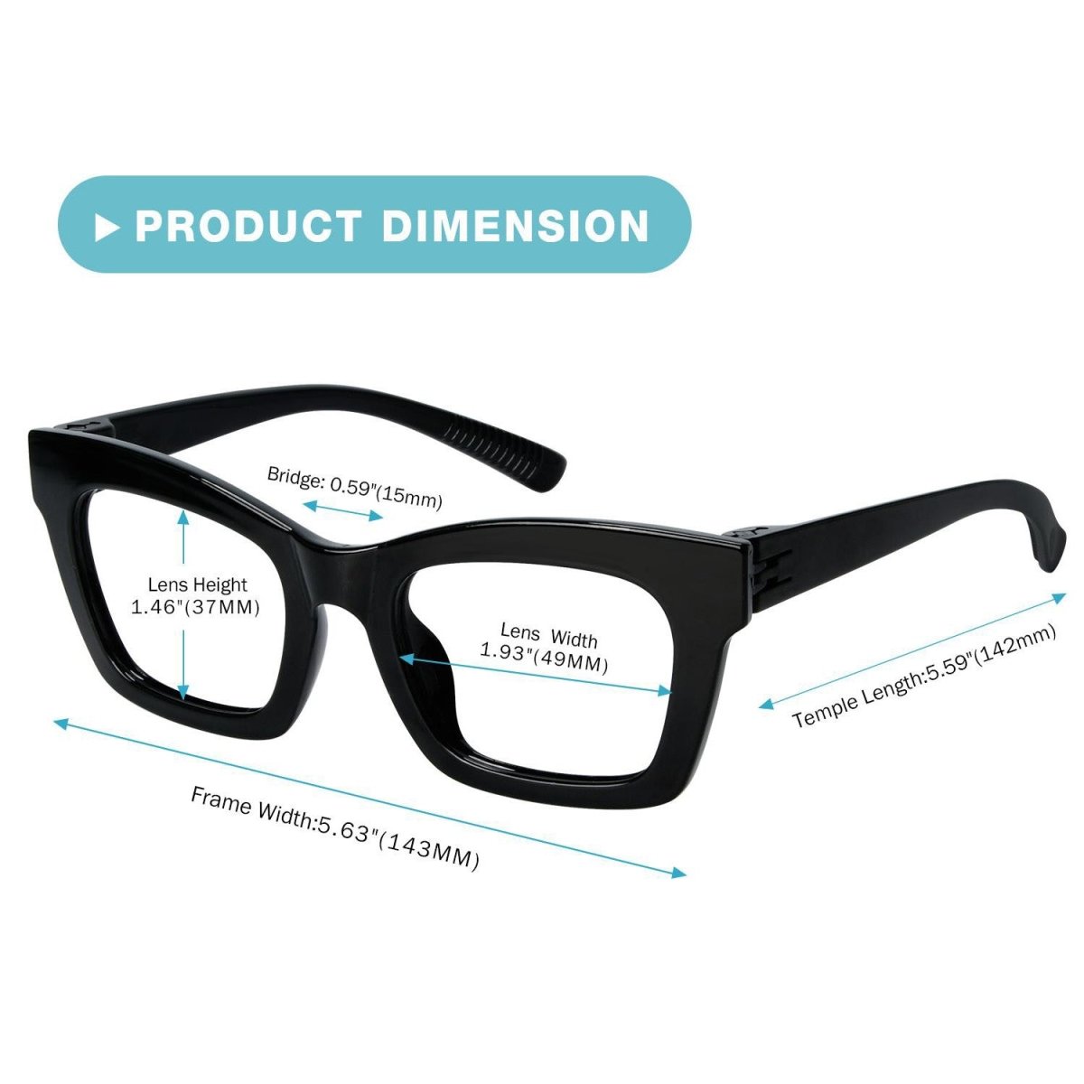 6 Pack 30% Blue Light Blocking Metalless Screwless Cat - eye Glasses R2308 - B15eyekeeper.com