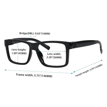 6 Pack 30% Blue Light Blocking Oversized Metalless Screwless Glasses R2508 - B15eyekeeper.com