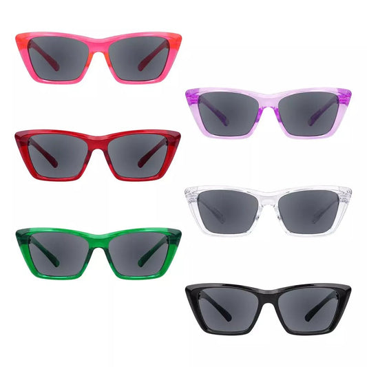 6 Pack Cat - eye Metalless Screwless Spring Hinge Sunglasses R2514Seyekeeper.com
