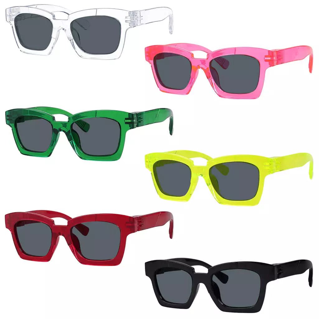 6 Pack Funky Metalless Screwless Spring Hinge Sunglasses NR2019Seyekeeper.com