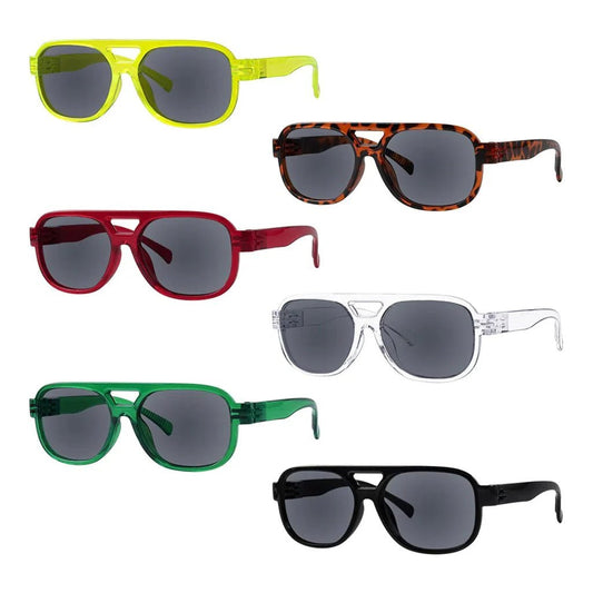 6 Pack Pilot Polarized Sunglasses Metalless Screwless Spring Hinges R2515PLeyekeeper.com