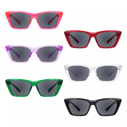 6 Pack Polarized Cat - eye Sunglasses Metalless Screwless Spring Hinge R2514PLeyekeeper.com