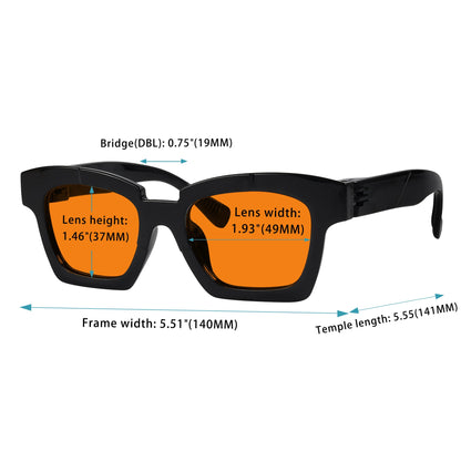 6er Pack 100% Blaulicht-Blocker-Orange-Brille Metalllos Schraubenlos NR2019-B98