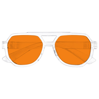 100% Blaulichtblocker Orange Metalllose Pilotenbrille NR2309-B98