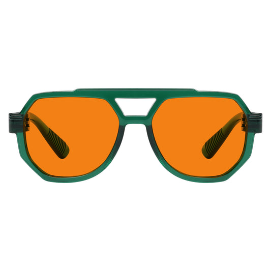 100% Blaulichtblocker Orange Metalllose Pilotenbrille NR2309-B98