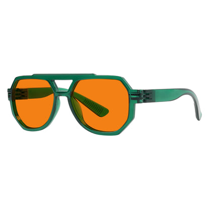 100% Blaulichtblocker Orange Metalllose Pilotenbrille NR2309-B98