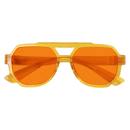 100% Blaulichtblocker Orange Metalllose Pilotenbrille NR2309-B98