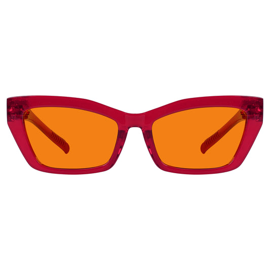 100% blau blockierende Brille Orange Linse Katzenaugen Metallfrei Schraubenlos R2516-B98