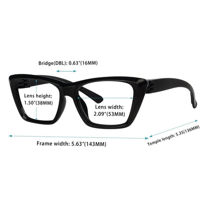 Cat - eye 30% Blue Light Blocking Metalless Screwless Glasses R2514 - B15eyekeeper.com