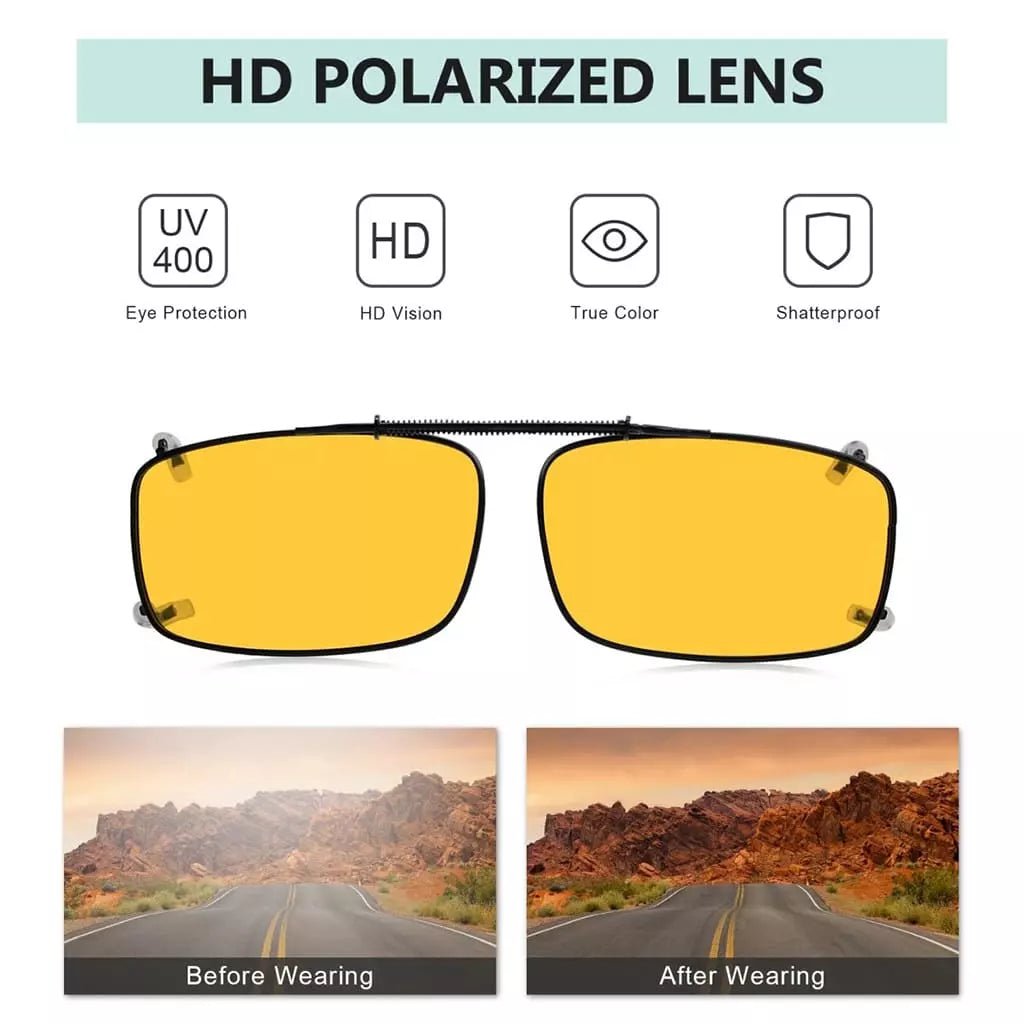 Clip on Polarized Night Vision Driving Glasses C63 (52MMx33MM)eyekeeper.com