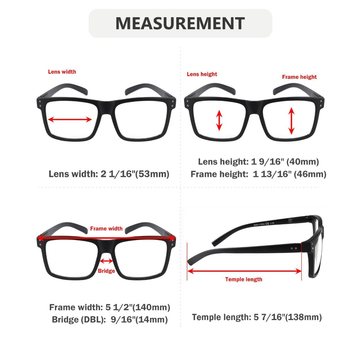 Fashionable Large Frame Reading Glasses R2142eyekeeper.com