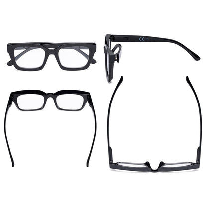 Fashionable Thicker Frame Reading Glasses Square Design R9106 - Aeyekeeper.com