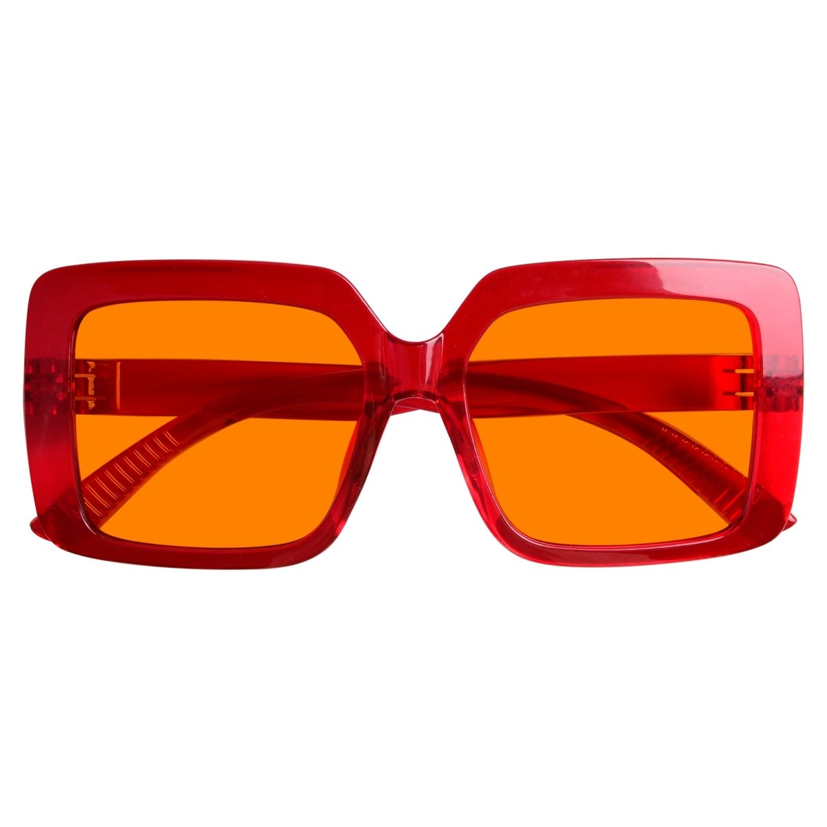 Oversized 100% Blue Blocking Glasses Orange Lens Metalless Screwless R2311 - B98eyekeeper.com