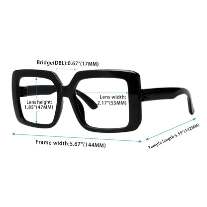 Oversized 30% Blue Light Blocking Glasses Metalless Screwless Glasses R2311 - B15eyekeeper.com