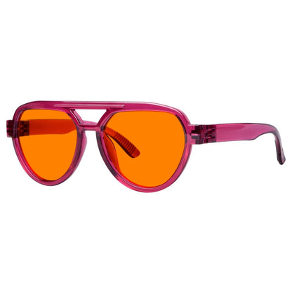 Pilot 100% Blue Blocking Glasses Orange Lens Metalless Screwless R2312 - B98eyekeeper.com