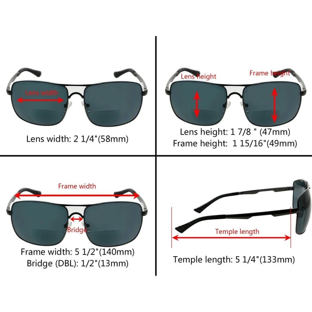 Pilot Style Polarized Bifocal Reading Sunglasses PGSG804eyekeeper.com