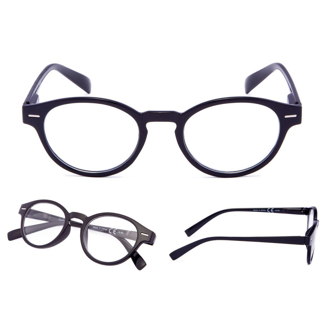 4er-Pack Retro-Ovale Lesebrillen Reading Glasses3-R091