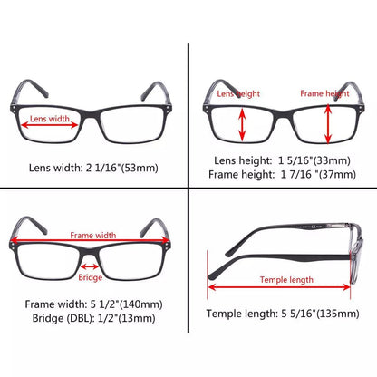 Rectangle Reading Glasses Comfort Classic Readers R802eyekeeper.com